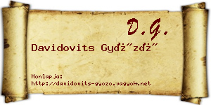 Davidovits Győző névjegykártya