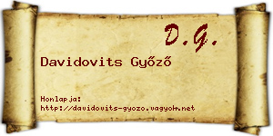 Davidovits Győző névjegykártya